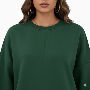 New Arrival Custom Embossed Women Oversize Sweatshirt Embroidered Fleece Crewneck Oversized Puff Print Women Oversize Sweatshirt - Product Image 6