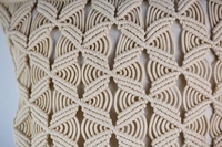 Fait à la main tricoté macramé taie d'oreiller Latex Vintage motif carré housse de coussin pour la maison salon ou canapé oreiller décoratif