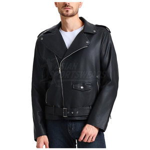 High Quality Men Leather <b>Jacket</b> With <b>Straight</b> Cut And Reinforced Seams Made For Everyday Durability In Stocks - Product Image 3