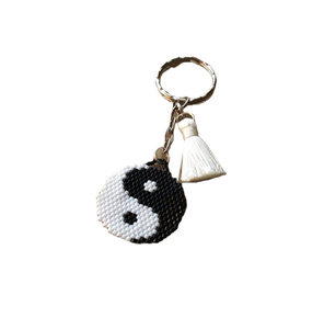 Luxury Handmade Seed Beads Embroidered <b>Keychain</b> with Metal <b>Ring</b> Traditional Embroidery Glass Seed Bead <b>Keychain</b> for Daily - Product Image 2