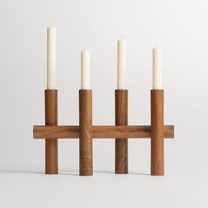 Luxurious Solid Wood Candle Stand 4 Holder Taper Candle Holder for Home Decor & Dining <b>Table</b> - Product Image 1