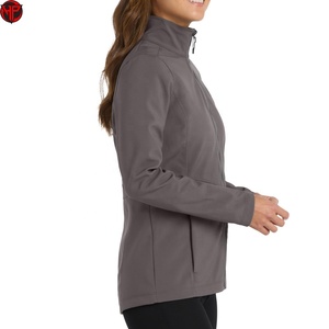 Women Softshell <b>Jacket</b> Full Zip Windproof Lightweight Outdoor Running Golf <b>Jacket</b> Plaid Pattern with Zipper Closure - Product Image 3