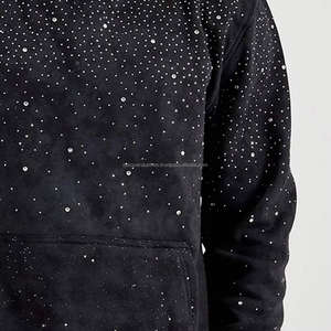 Sweat-shirts à strass, fabrication OEM, sweat-shirt en molleton de coton avec design en pierres brillantes, personnalisation de la marque disponible - Product Image 4