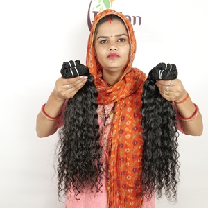 Extensions de cheveux humains bouclés Remy vierges à cuticules alignées, qualité supérieure, prix de gros, pour femmes, couleur naturelle noire - Product Image 6