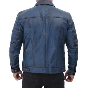 Men's <b>Winter</b> Biker Motorcycle Leather <b>Jacket</b> Genuine Cow Skin Leather <b>Waterproof</b> Breathable Regular Fit - Product Image 2