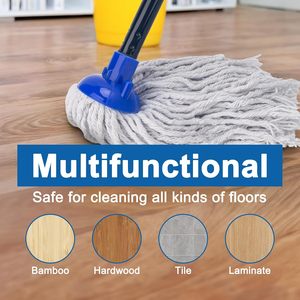 Commercial Cotton Thread Heavy Duty Wet Floor Cleaning Long Handle Reusable Industrial Janitorial Folding Wringing Self-Wringing - Product Image 6