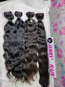 Extensions de cheveux humains vierges indiens bruts, non traités, donneur unique, cuticules alignées, même direction, lisses, ondulés, Remy, machine - Product Image 5