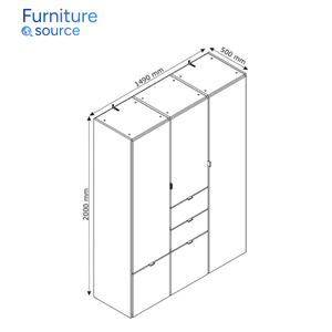 Armario Premium-Elegante y duradero con estructura fuerte y acabado liso Armario-Para dormitorio-De la fábrica de Vietnam - Product Image 4