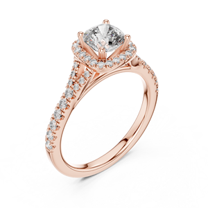 Anillo HALO con Diamante Cultivado en Laboratorio de 1 Quilate, Económico, en Oro Rosa de 18 Quilates con Baño de Rodio, Certificado de Lujo, Regalo de San Valentín, Anillo de Compromiso - Product Image 1