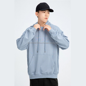 Y2K haute qualité 420 Gsm polaire pull uni coton à capuche unisexe personnalisé bouffée impression en relief pull à capuche pour hommes - Product Image 4