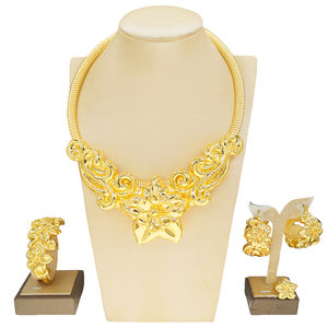 Juego de Joyería Yulaili de Alta Calidad, Estilo Italiano en Oro, para Bodas y Fiestas, Accesorios para Mujeres Africanas - Product Image 3