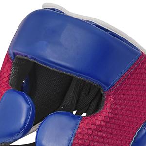 Protector de Cabeza para Boxeo, de Cuero PU, Transpirable, Resistente a Impactos, Unisex, para Adultos, Protección Deportiva para la Cabeza, Azul y Rojo con Malla - Product Image 4