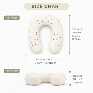 Almohada de Viaje en Forma de U VINABEDDING de Algodón con Relleno de Látex, Transpirable y Permeable al Aire, Lavable, Soporte para el Cuello - Product Image 4