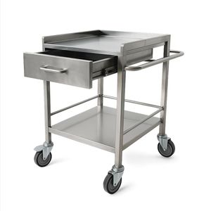 Carrito de Instrumentos de Acero Inoxidable con Cajón – Carro de Utilidades Médico y Dental Portátil - Product Image 1