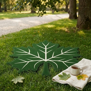 Alfombra con Forma de Hoja, Alfombra Verde para Piso, Alfombra Decorativa Moderna para Sala de Estar, Dormitorio, Cuarto de Niños - Product Image 4