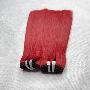 Extensions de cheveux rouges remy à cuticule alignée donneur unique 100% vierge double os droit - Product Image 2