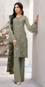 <b>Women's</b> Embroidered Faux Georgette Semi-Stitched Modern Salwar Kameez for Wedding Diwali & Party - Product Image 2
