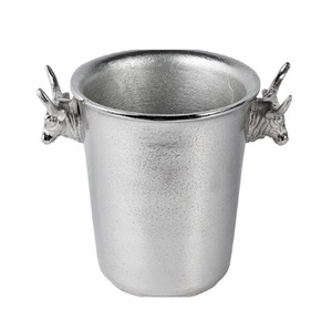 Seau à glace en aluminium moulé, refroidisseur à champagne, refroidisseur à vin tête de taureau, refroidisseur de bouteilles, refroidisseur à champagne, refroidisseur de boissons, aluminium - Product Image 1