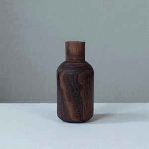 Vases en bois faits à la main, minimalistes, rustiques, uniques, en bambou, écologiques, décoratifs, style Wabi Sabi Japandi, noyer, charbon de bois, pour le sol - Product Image 2