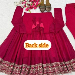 Traje Anarkali Bordado de Algodón Borgoña de Secado Rápido, Top Indio-Pakistaní de Manga Larga, Dupatta Pesada, Vestido Línea A para Fiesta - Product Image 3
