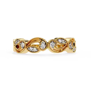 Bague unisexe en or massif 10K 14K 18K avec diamant de laboratoire serti en forme de corde infinie tressée, certifiée IGI, idée cadeau de bijoux fins - Product Image 3