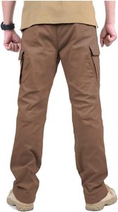 Mens Outdoor Hiking Casual Cargo Pants Lightweight 100% Cotton Eco-Friendly Breathable <b>Drawstring</b> Closure Work <b>Trousers</b> - Product Image 2