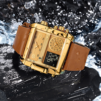 Montre à quartz Poedagar 997 pour homme, bracelet en cuir, chronographe étanche, aiguilles lumineuses, date automatique, montre-bracelet de sport et de mode pour affaires