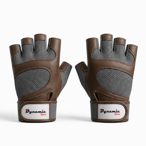 Hot Selling Professional Leather Polyester Half Finger Unisex Gym Glove Cycling Sports Adjustable Wrist Strap Non-Slip OEM - Product Image 1