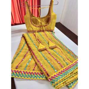 Beautiful Evening Dress Saree with Thread & <b>Paper</b> <b>Mirror</b> Work for Parties - Product Image 5