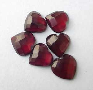 Garnet natural en forma de corazón, corte a cuadros, piedra preciosa calibrada, joyería, piedra suelta, cristal curativo. - Product Image 5