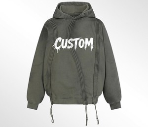 Sudadera con capucha de gran tamaño al por mayor, estilo urbano, para marcas de moda, pedido a granel - Product Image 5