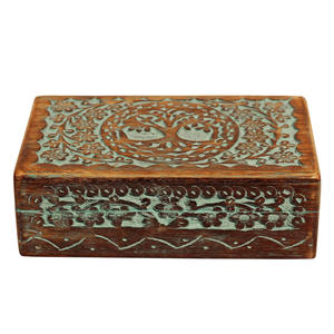 Caja de Madera para Guardar Tesoros a Bajo Precio, para Anillos, Pendientes, Collares, Monedas y Recuerdos, con Diseño Tallado Vintage y Acabado Premium - Product Image 3