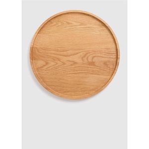 Assiette de service ronde en bois de chêne massif naturel 13 pouces, plateau de service en bois écologique, assiette décorative pour mariage, vente en gros - Product Image 1