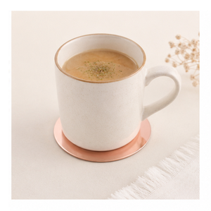 Luxury Rose Gold Copper Coaster Set Of 4 Minimalist Round Metal <b>Drinkware</b> <b>Accessory</b> Premium Hand-Polished Table Mat For Coffee - Product Image 4