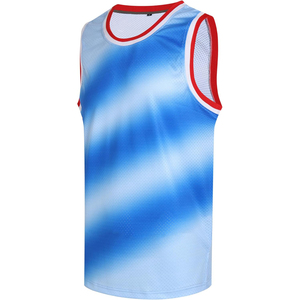 Maillot de basketball sans manches en mesh de qualité supérieure, respirant, pour le sport, la gym, l'entraînement, la course, le fitness, personnalisable pour équipe - Product Image 1