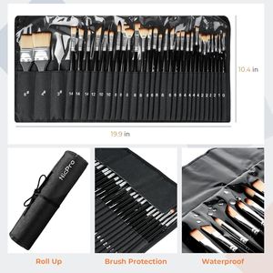 Set Professionale di 30 Pennelli per Pittura Acrilica e Artigianato con Spatola e Rotolo in Tessuto, 30 Pennelli - Product Image 2