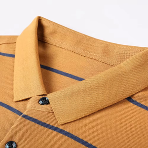 Polo décontracté à rayures pour homme, respirant, idéal pour l'été – Vêtements de polo OEM/ODM – Vente chaude - Product Image 3