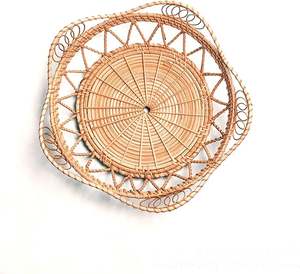 Panier mural en rotin fait main, style moderne vintage, décoration intérieure, tressage de plantes à motifs vietnamiens, lavable, personnalisable, à suspendre au mur - Product Image 5