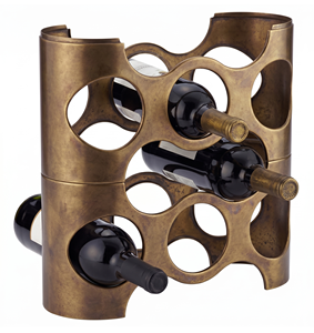 Copper Wine Rack 6 Bottle Capacity Modern Geometric Design <b>Freestanding</b> Display Stand Home Furniture Wine Bottle - Product Image 6
