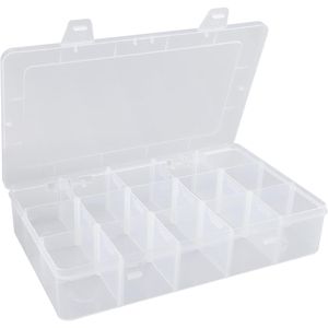 Contenitore Organizzatore in Plastica Trasparente con 15 Grandi Scomparti, Contenitore per Snack, Organizzatore per Perline con 15 Divisori - Product Image 3