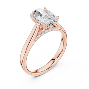 Anillo de compromiso de oro de 18k con diamante ovalado de 2 quilates, corte excelente, color incoloro, forma oval suelta, solitario, joyería nupcial para boda. - Product Image 4