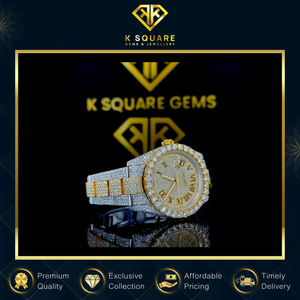 Vente exclusive de montres de luxe automatiques à quartz de haute qualité, résistantes à l'eau, unisexes, en acier inoxydable, avec diamants en moissanite - Product Image 3