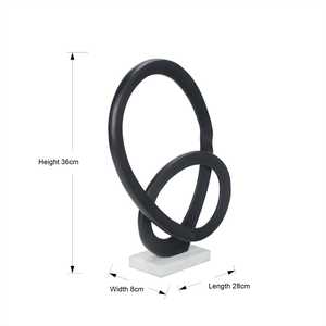 Jaffs Exports JE2052 Escultura Geométrica de Metal con Base de Aluminio Negra, Circular, Minimalista, Artística, Ecológica, Hecha a Mano, para Mesa - Product Image 4