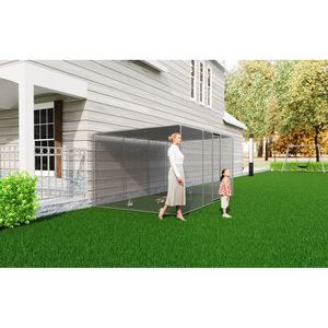 Recinto per Pollaio 13x8x6.5FT con Rete Verde, Gabbia per Animali da Giardino - Product Image 6