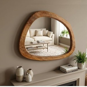 กระจกตกแต่งสไตล์โบโฮจากไม้สักรีไซเคิล |   กรอบรูปออร์แกนิกทำมือขายส่ง - Product Image 4