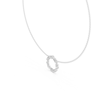 Collier cercle en diamant taille radiant Seraphina plaqué rhodium pour fiançailles, mariage et cadeaux de fête - Product Image 4