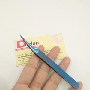 Pinzas para Extensión de Pestañas de Titanio Azul Mate, Sostenibles, con Punta de Plasma Brillante Personalizada, Pinzas para Volumen - Product Image 2