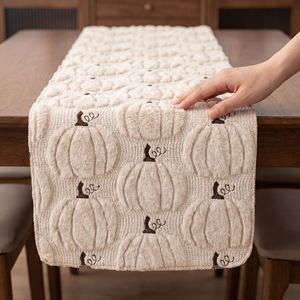 White Orange Pumpkin Polyester Durable <b>Table</b> Runner Fall Thanksgiving Halloween Dining Decoration Autumn Farmhouse Home Decor - Product Image 6
