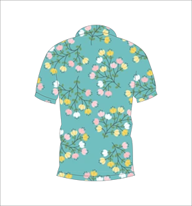 Camisa polo con estampado floral azul cielo para hombre, camiseta de golf informal de manga corta a la moda de verano - Product Image 5