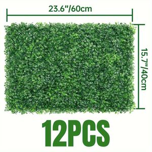 Pannelli di siepe artificiale in bosso 24x16 pollici, confezione da 12, copertura 32 piedi quadrati, resistenti ai raggi UV, schermo per la privacy, per interni ed esterni, prodotto da giardino - Product Image 2